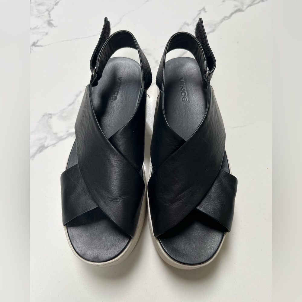 Vince Cross over sandals with Velcro closure